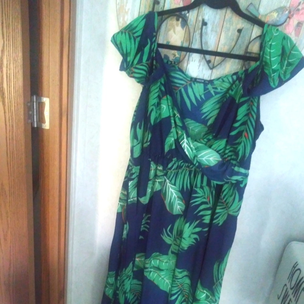 Shein Tropical Dress 2XL!🎊🎉😎